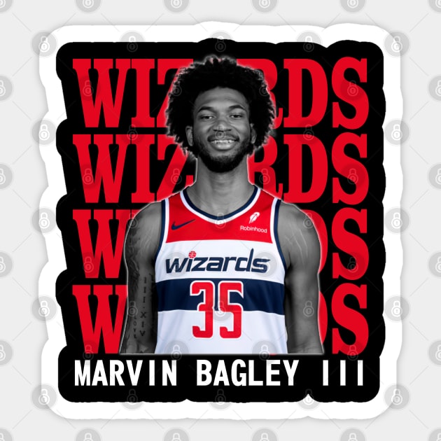 Washington Wizards Marvin Bagley III 35 Sticker by Thejockandnerd